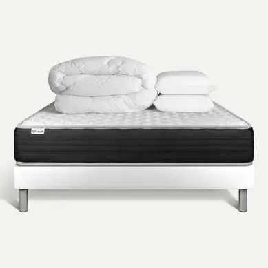 Ensemble Vitalmemo One 200 X 200 Cm Sommier Kit Blanc - Mousse Polyuréthane à Mémoire De Forme Ensemble Vitalmemo One 200 X 200 Cm Sommier Kit Blanc - Mousse Polyuréthane à Mémoire De Forme