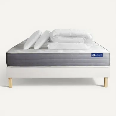 Ensemble Matelas Actiflex Dream Ressorts Ensachés + Mémoire De Forme 180x200 + Sommier Kit Blanc +2 Ensemble Matelas Actiflex Dream Ressorts Ensachés + Mémoire De Forme 180x200 + Sommier Kit Blanc +2