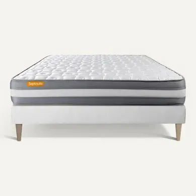Ensemble Matelas Mémoire De Forme 140x190 Memo Plus Ep:24 Cm - Sommier Kit Blanc Ensemble Matelas Mémoire De Forme 140x190 Memo Plus Ep:24 Cm - Sommier Kit Blanc