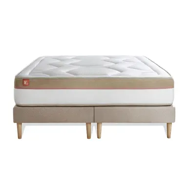 Ensemble Matelas Mémoire De Forme 200x200 Le Cosy Ep:30cm - Sommier Beige Ensemble Matelas Mémoire De Forme 200x200 Le Cosy Ep:30cm - Sommier Beige