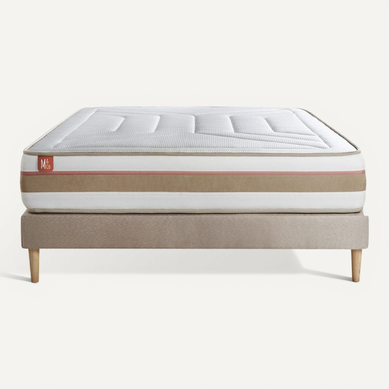 Ensemble Matelas Ressorts Ensachés Et Mémoire De Forme 180x200 Le Tendre Ep:28 Cm - Sommier Kit Beig Ensemble Matelas Ressorts Ensachés Et Mémoire De Forme 180x200 Le Tendre Ep:28 Cm - Sommier Kit Beig