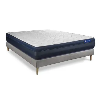 Ensemble Matelas Ressorts Ensachés Et Mémoire De Forme 200x200 Actiflex Tech Ep:24 Cm - Sommier Kit Ensemble Matelas Ressorts Ensachés Et Mémoire De Forme 200x200 Actiflex Tech Ep:24 Cm - Sommier Kit