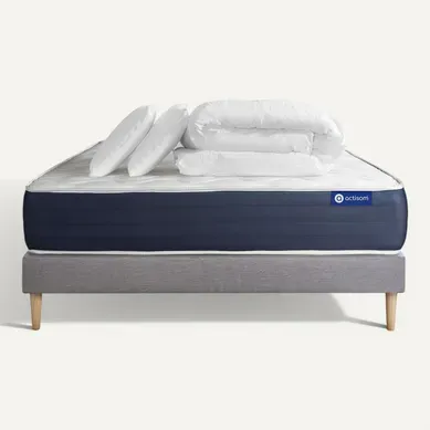 Ensemble Matelas Latex Et Mémoire De Forme Actilatex Sleep 160x200 Cm + Sommier Kit Gris + 2 Oreill Ensemble Matelas Latex Et Mémoire De Forme Actilatex Sleep 160x200 Cm + Sommier Kit Gris + 2 Oreill