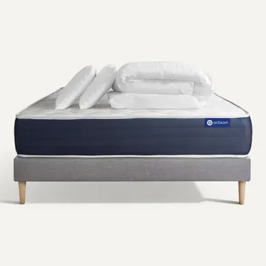 Ensemble Matelas Latex Et Mémoire De Forme Actilatex Sleep 140x190 Cm + Sommier Kit Gris + 2 Oreill Ensemble Matelas Latex Et Mémoire De Forme Actilatex Sleep 140x190 Cm + Sommier Kit Gris + 2 Oreill