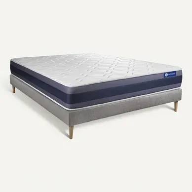 Ensemble Matelas Mémoire De Forme 200x200 Actimemo Morpho Ep:24 Cm - Sommier Kit Gris Ensemble Matelas Mémoire De Forme 200x200 Actimemo Morpho Ep:24 Cm - Sommier Kit Gris