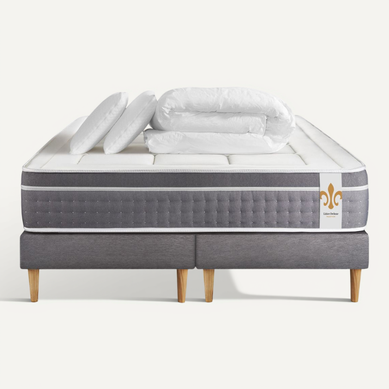 Ensemble Le Trente 180 X 200 Cm Double Sommiers Gris - Ressorts Ensachés Et Mémoire De Forme Ensemble Le Trente 180 X 200 Cm Double Sommiers Gris - Ressorts Ensachés Et Mémoire De Forme