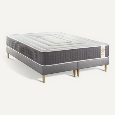 Ensemble Matelas Ressorts Ensachés Et Mémoire De Forme 180x200 Vingt-six Ep:26cm - Sommier Gris Ensemble Matelas Ressorts Ensachés Et Mémoire De Forme 180x200 Vingt-six Ep:26cm - Sommier Gris