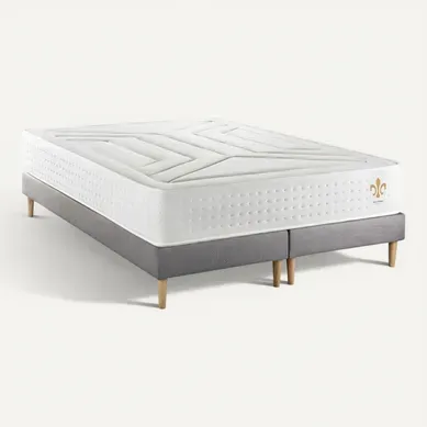 Ensemble Matelas Ressorts Ensachés Et Mémoire De Forme 200x200 Vingt-quatre Ep:24cm - Sommier Gris Ensemble Matelas Ressorts Ensachés Et Mémoire De Forme 200x200 Vingt-quatre Ep:24cm - Sommier Gris