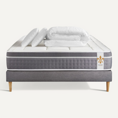 Ensemble Trente 200 X 200 Cm Sommier Kit Gris - Ressorts Ensachés Et Mémoire De Forme Ensemble Trente 200 X 200 Cm Sommier Kit Gris - Ressorts Ensachés Et Mémoire De Forme