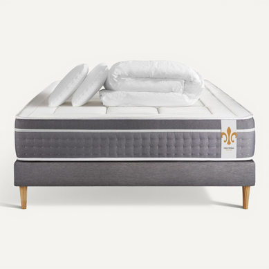 Ensemble Trente 180 X 200 Cm Sommier Kit Gris - Ressorts Ensachés Et Mémoire De Forme Ensemble Trente 180 X 200 Cm Sommier Kit Gris - Ressorts Ensachés Et Mémoire De Forme