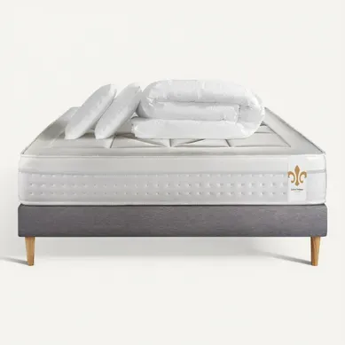 Ensemble Vingt-huit 180 X 200 Cm Sommier Kit Gris - Ressorts Ensachés Et Mémoire De Forme Ensemble Vingt-huit 180 X 200 Cm Sommier Kit Gris - Ressorts Ensachés Et Mémoire De Forme