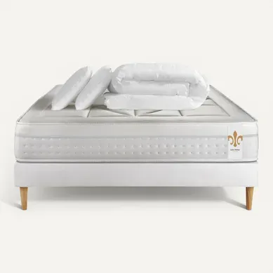 Ensemble Vingt-huit 140 X 200 Cm Sommier Kit Blanc - Ressorts Ensachés Et Mémoire De Forme Ensemble Vingt-huit 140 X 200 Cm Sommier Kit Blanc - Ressorts Ensachés Et Mémoire De Forme