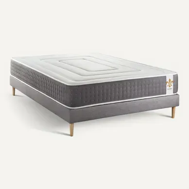 Ensemble Matelas Ressorts Ensachés Et Mémoire De Forme 200x200 Vingt-six Ep:26 Cm - Sommier Kit Gris Ensemble Matelas Ressorts Ensachés Et Mémoire De Forme 200x200 Vingt-six Ep:26 Cm - Sommier Kit Gris