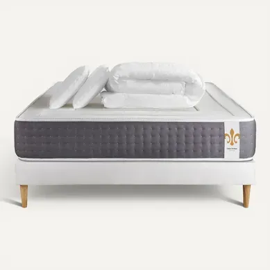 Ensemble Vingt-six 200 X 200 Cm Sommier Kit Blanc - Ressorts Ensachés Et Mémoire De Forme Ensemble Vingt-six 200 X 200 Cm Sommier Kit Blanc - Ressorts Ensachés Et Mémoire De Forme