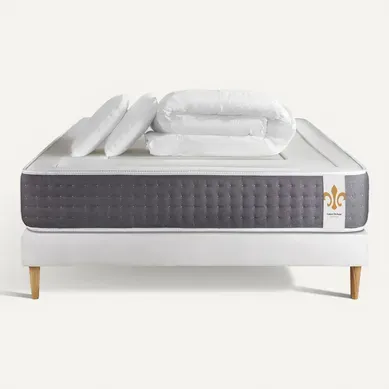 Ensemble Vingt-six 180 X 200 Cm Sommier Kit Blanc - Ressorts Ensachés Et Mémoire De Forme Ensemble Vingt-six 180 X 200 Cm Sommier Kit Blanc - Ressorts Ensachés Et Mémoire De Forme
