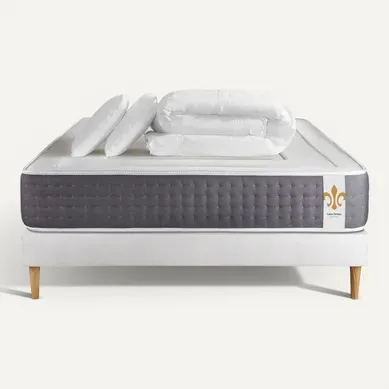 Ensemble Vingt-six 160 X 200 Cm Sommier Kit Blanc - Ressorts Ensachés Et Mémoire De Forme Ensemble Vingt-six 160 X 200 Cm Sommier Kit Blanc - Ressorts Ensachés Et Mémoire De Forme
