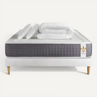Ensemble Vingt-six 140 X 200 Cm Sommier Kit Blanc - Ressorts Ensachés Et Mémoire De Forme Ensemble Vingt-six 140 X 200 Cm Sommier Kit Blanc - Ressorts Ensachés Et Mémoire De Forme