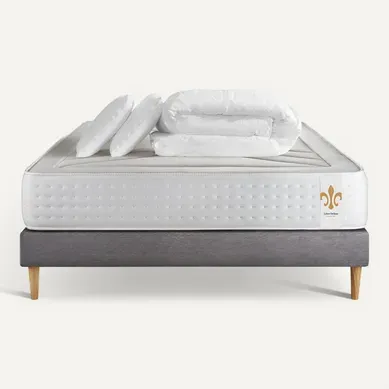 Ensemble Vingt-quatre 200 X 200 Cm Sommier Kit Gris - Ressorts Ensachés Et Mémoire De Forme Ensemble Vingt-quatre 200 X 200 Cm Sommier Kit Gris - Ressorts Ensachés Et Mémoire De Forme