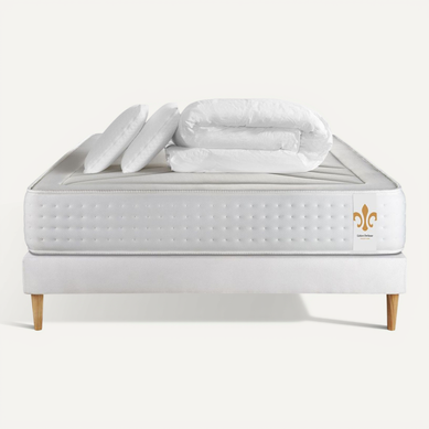 Ensemble Vingt-quatre 200 X 200 Sommier Kit Blanc - Ressorts Ensachés Et Mémoire De Forme Ensemble Vingt-quatre 200 X 200 Sommier Kit Blanc - Ressorts Ensachés Et Mémoire De Forme