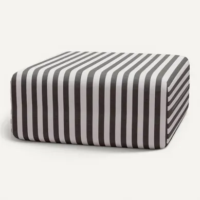 Pouf Modulable - Tissu Extérieur À Rayures, Blanc Et Gris Anthracite Pouf Modulable - Tissu Extérieur À Rayures, Blanc Et Gris Anthracite