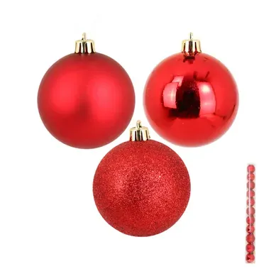 Set De 11 Boules De Noel Rouge