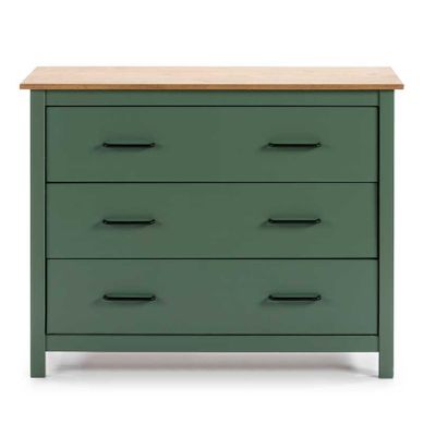 Commode 3 Tiroirs Bois/vert - Daranmi Commode 3 Tiroirs Bois/vert - Daranmi
