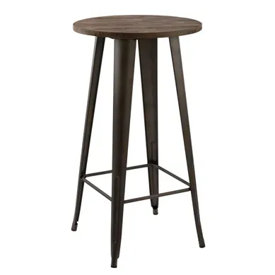 Table De Bar Ronde 2 Personnes En Bois Foncé D60 Cm - Chimie