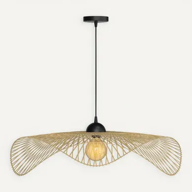 Suspension D75 Cm En Bambou Avec Fil Noir - Jipi Suspension D75 Cm En Bambou Avec Fil Noir - Jipi