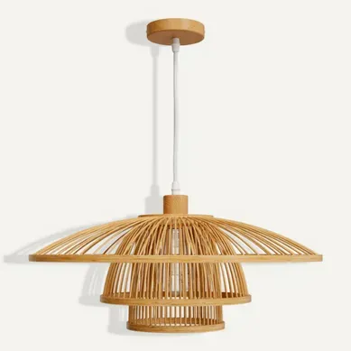 Suspension En Bambou Naturel Et Métal D50 Cm - Mirabel Suspension En Bambou Naturel Et Métal D50 Cm - Mirabel