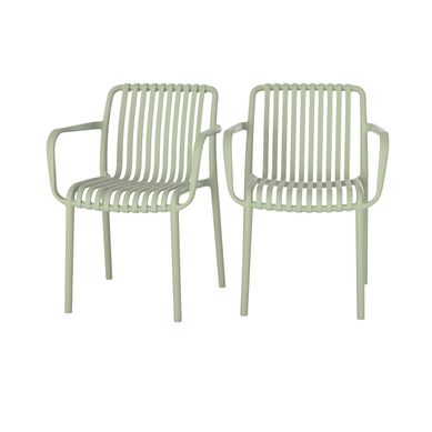 Lot De 2 Chaises De Jardin Empilables En Plastique Vert Pastel - Ivy Lot De 2 Chaises De Jardin Empilables En Plastique Vert Pastel - Ivy