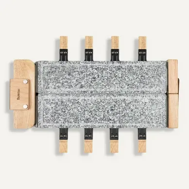 Raclette, Pierre à Cuire 8 Personnes Design Bois - Wod362