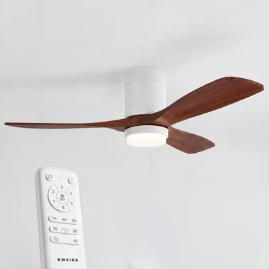 FLOW26 - Ventilateur De Plafond Avec LED, 6 Vitesses, Bois Foncé FLOW26 - Ventilateur De Plafond Avec LED, 6 Vitesses, Bois Foncé
