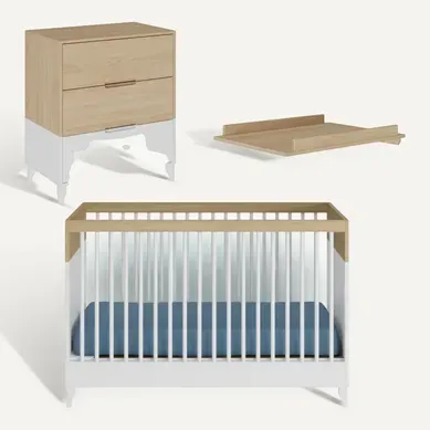 Mini Chambre Bébé 70x130 Cm Dixie Blanc Et Bois Mini Chambre Bébé 70x130 Cm Dixie Blanc Et Bois