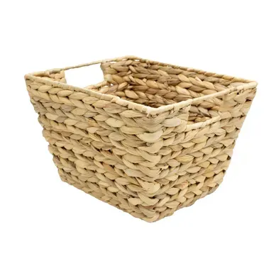 Panier De Rangement Poignées Jacinthe D'eau Naturelle 28 X 23 X 18 Cm Panier De Rangement Poignées Jacinthe D'eau Naturelle 28 X 23 X 18 Cm