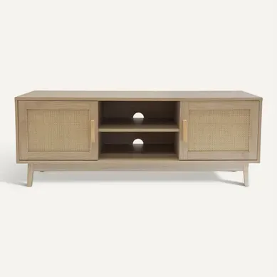 Meuble Télé En Bois Cannage 120 X 40 X 45 Cm Meuble Télé En Bois Cannage 120 X 40 X 45 Cm