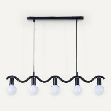 Suspension Wama 5 Lampes En Métal Noir