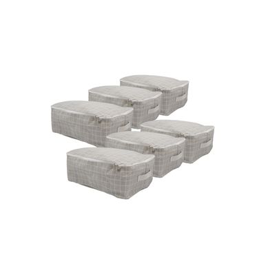 Lot 6 Housses De Rangement Polycoton Pool Party 43,5 X 34,5 X 17,5 Cm