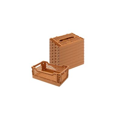 Lot 10 Caisses De Rangement Pliables Terracotta 26,5 X 17 X 10,5 Cm