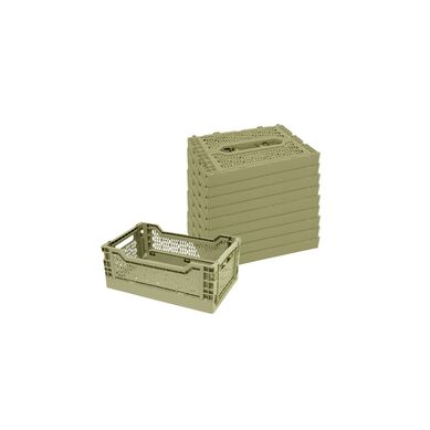 Lot 10 Caisses De Rangement Pliables Jaune 26,5 X 17 X 10,5 Cm