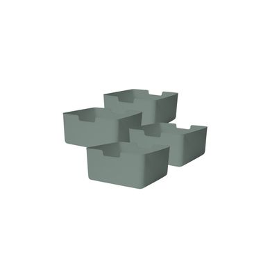 Lot 4 Bacs En Plastique Vert 31 X 31 X 15 Cm