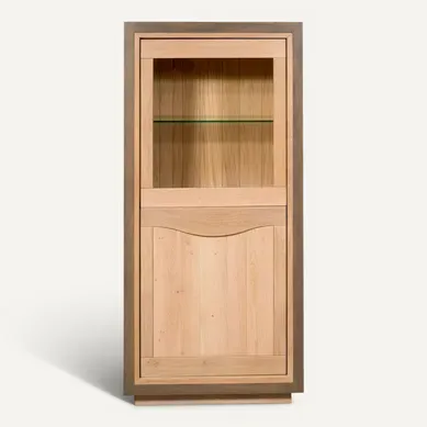 Vitrine 2 Portes 75 Cm De Large, En Chêne Massif Blanchi Vitrine 2 Portes 75 Cm De Large, En Chêne Massif Blanchi