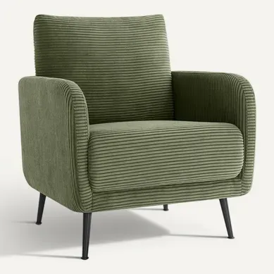 Fauteuil Design Emma Velours Côtelé Vert Sauge Fauteuil Design Emma Velours Côtelé Vert Sauge