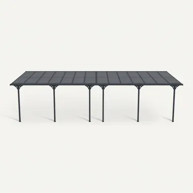 Pergola/carport Adossé 27m² Kleo 900l300 Aluminium Gris