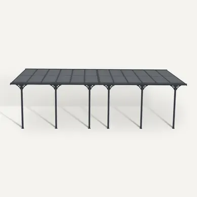 Pergola/carport Adossé 24m² Kleo 800l300 Aluminium Gris Pergola/carport Adossé 24m² Kleo 800l300 Aluminium Gris