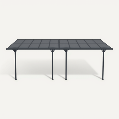 Pergola/carport Adossé 18m² Kleo 600l300 Aluminium Gris