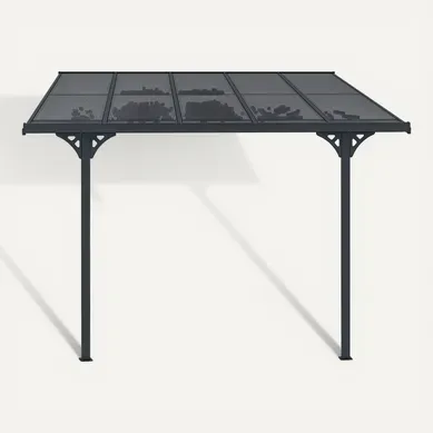 Pergola/carport Adossé Kleo 300l300 Aluminium Gris Pergola/carport Adossé Kleo 300l300 Aluminium Gris