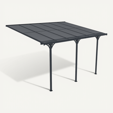 Pergola/carport Adossé Kleo 400l300 Aluminium Gris