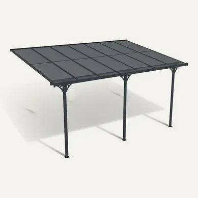 Pergola/carport Adossé Kleo 450l300 Aluminium Gris Pergola/carport Adossé Kleo 450l300 Aluminium Gris