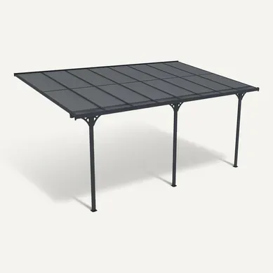 Pergola/carport Adossé Kleo 5x3m Aluminium Gris Pergola/carport Adossé Kleo 5x3m Aluminium Gris