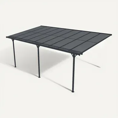 Pergola/carport Adossé Kleo 5.5x3m Aluminium Gris